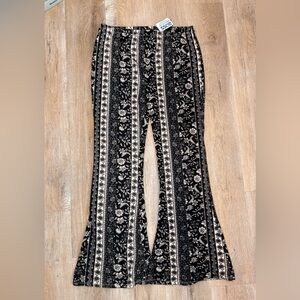 Floral Black and White Women's Pants